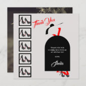 Fab Silhouette Glam Shoes Black Birthday Foto Dankeskarte (Vorne/Hinten)