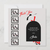 Fab Silhouette Glam Shoes Black Birthday Foto Dankeskarte (Vorderseite)