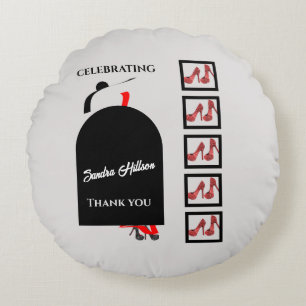 Fab Silhouette Glam Shoes Red Black Birthday Rundes Kissen