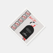 Fab Silhouette Glam Shoes Red Black Birthday Serviette (Ecke)