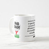 "FAB-VATER!" Tasse des Vaters für den Golfer-Vater (Vorderseite Links)