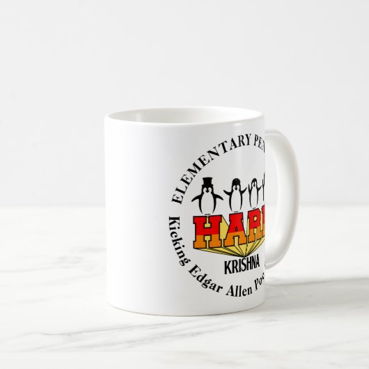 Fab Vier Elementarpinguine Kaffeetasse (VorderseiteRechts)