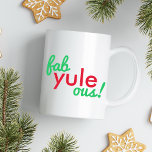 Fab Weihnachten Ous | Fabulous Christmas Stylish F Kaffeetasse<br><div class="desc">Fab Weihnachten ous! Eine fabelhafte Zitat-Kaffeekaffee-Tasse in moderner Typografie in fröhlichem Rot und Grün im modernen minimalistischen Stil!</div>