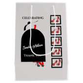 Fab Woman Silhouette Glam Schuhe Red Black Geburts Mittlere Geschenktüte (Rückseite)