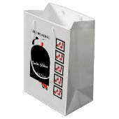 Fab Woman Silhouette Glam Schuhe Red Black Geburts Mittlere Geschenktüte (Rückseite Schrägansicht)