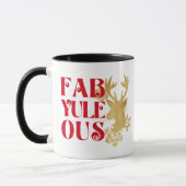 Fab-Yule-Ous Christmas Reindeer Red and Gold Tasse (Links)