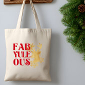 Fab-Yule-Ous Christmas Reindeer Red & Gold Tragetasche