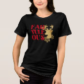Fab-Yule-Ous Christmas Reindeer Red & Gold Tri-Blend Shirt (Vorderseite)