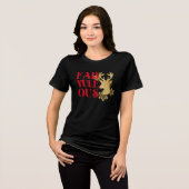Fab-Yule-Ous Christmas Reindeer Red & Gold Tri-Blend Shirt (Vorderseite voll)