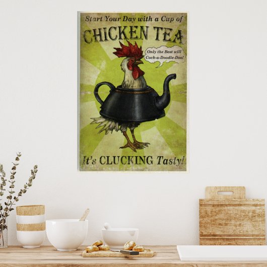 Fabel 3 Propaganda-Hühnertee Poster (Küche)