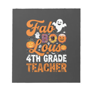 Fabel-hafte 4. Klasse Lehrer Halloween Notizblock