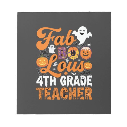 Fabel-hafte 4. Klasse Lehrer Halloween Notizblock (Vorderseite)