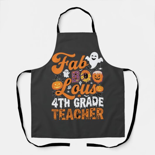 Fabel-hafte 4. Klasse Lehrer Halloween Schürze (Vorderseite)