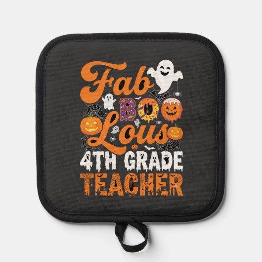 Fabel-hafte 4. Klasse Lehrer Halloween Topflappen (Vorderseite)