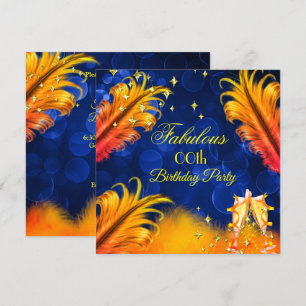 Fabelgeburtstag Blau Gold Gelb Champagner Party Einladung