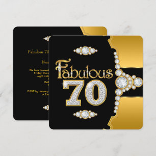 Fabelhaft 70 70. Geburtstag Gold Schwarz Diamant Einladung