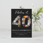 Fabelhaft bei 40 Jahre alter Foto Montage Einladung (Stehend Vorderseite)