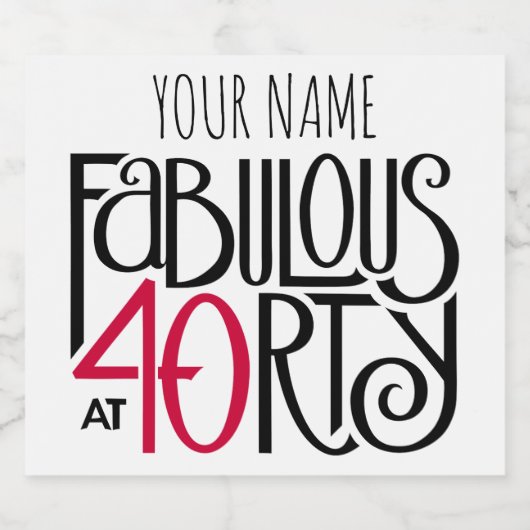 Fabelhaft bei 40 rot bierflaschenetikett (Einzelnes Label)