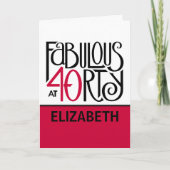 Fabelhaft bei 40 rot karte (Vorderseite)