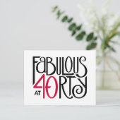 Fabelhaft bei 40 rot postkarte (Stehend Vorderseite)