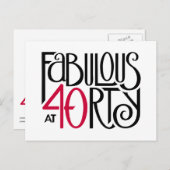 Fabelhaft bei 40 rot postkarte (Vorne/Hinten)