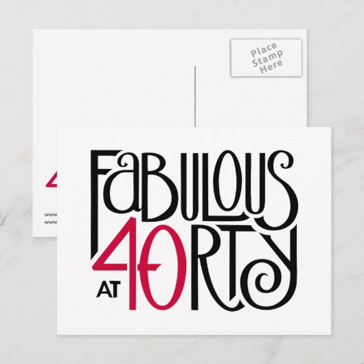 Fabelhaft bei 40 rot postkarte (Vorne/Hinten)