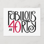 Fabelhaft bei 40 rot postkarte (Vorderseite)