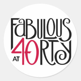 Fabelhaft bei 40 rot runder aufkleber