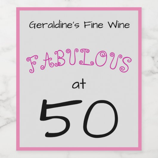 Fabelhaft bei 50 weinetikett (Einzelnes Label)