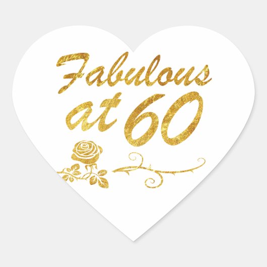 Fabelhaft bei 60 Jahren Herz-Aufkleber (Vorderseite)