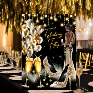 Fabelhaft Ethnisch Geburtstag Gold Creme Champagne Einladung