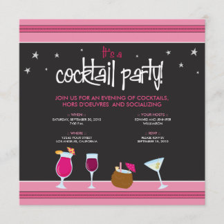 Fabelhaft festliches Cocktail-Party (fuschia) Einladung