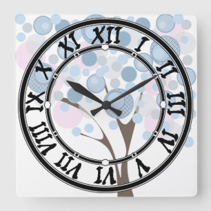 Fabelhaft, Holz, quadratische Wanduhr