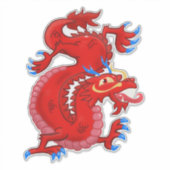 Fabelhaft, rot, orientalischer Drache Aufkleber (Vorderseite)