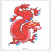 Fabelhaft, rot, orientalischer Drache Aufkleber (Blatt)