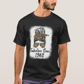 Fabelhaft seit 1962 Leopard Unordentlicher Dutt Mü T-Shirt