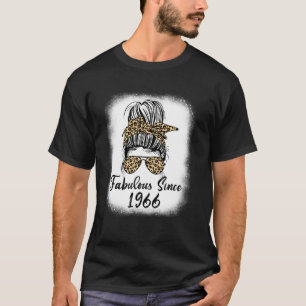 Fabelhaft seit 1966 Leopard Unordentlicher Dutt Ma T-Shirt