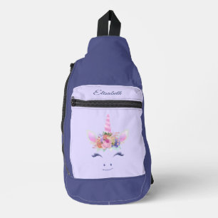 Fabelhaft Süße Einhorn Blumen Gesicht 2 Crossbody Bag