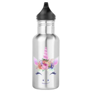 Fabelhaft Süße Einhorn Blumen Gesicht 2 Edelstahlflasche