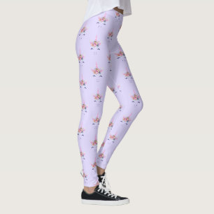 Fabelhaft Süße Einhorn Blumen Gesicht 2 Leggings