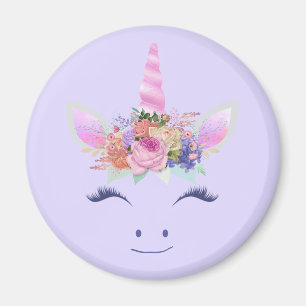 Fabelhaft Süße Einhorn Blumen Gesicht 2 Magnet