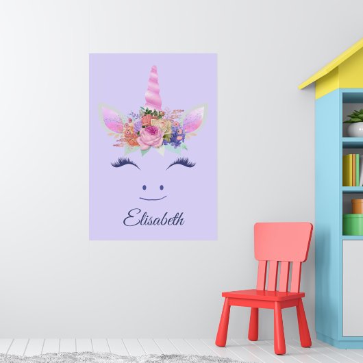 Fabelhaft Süße Einhorn Blumen Gesicht 2 Poster (Kinderzimmer 1)