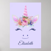 Fabelhaft Süße Einhorn Blumen Gesicht 2 Poster (Vorne)