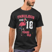 Fabelhaft und 10 Jahre alt Flamingo Pink Geburtsta T-Shirt (Vorderseite)