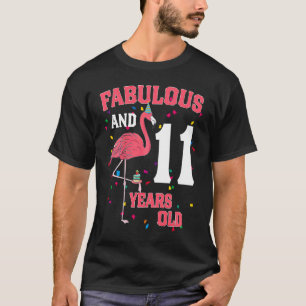 Fabelhaft und 11 Jahre alt Flamingo Pink Geburtsta T-Shirt