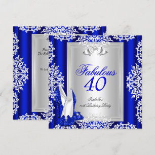 Fabelhafte 40 40. Geburtstagsfeier Königlichblaue  Einladung