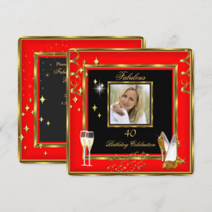 Fabelhafte 40 Foto Rot Gold Champagner Absätze Einladung