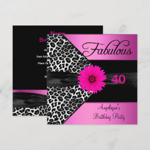 Fabelhafte 40. Geburtstagsfeier Hot Pink Leopard Einladung