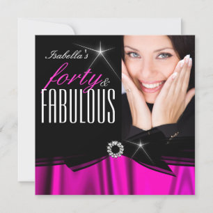 Fabelhafte 40 Heiß Rosa Seide Schwarzer Eleganter Einladung