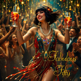 Fabelhafte 50 1920er Art Deco Frau Flapper Einladung